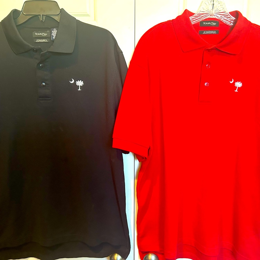Tour Play Men's Large Dri-way South Carolina Palmetto State Golf Polo Shirt